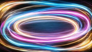 Abstract light painting background with circular shape photo