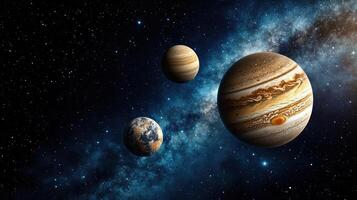 colorful representation of solar system with planets in space photo