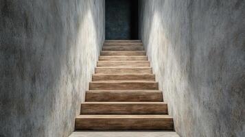 narrow staircase leading up into dimly lit space, evoking mystery photo