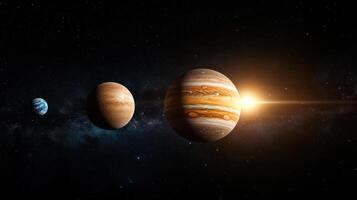 stunning view of solar system featuring planets and stars photo