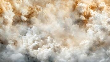 A large cloud of smoke is seen in the sky photo