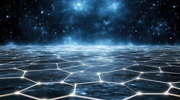 An abstract image of a network of hexagons photo