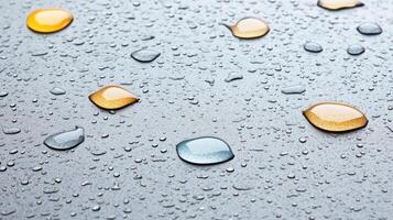 Water drops on a shiny surface photo