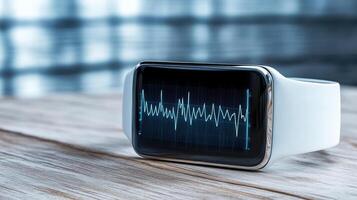 A smart watch with an ecg on it photo