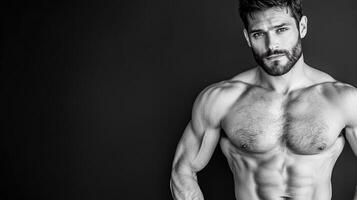 A man with a shirtless body and no shirt photo
