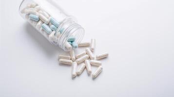 Probiotic Capsules on a White Background photo