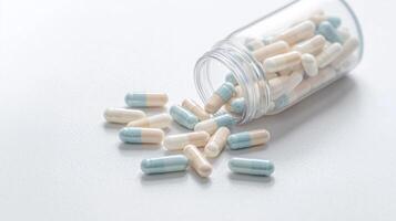 Transparent Bottle with Probiotic Pills photo