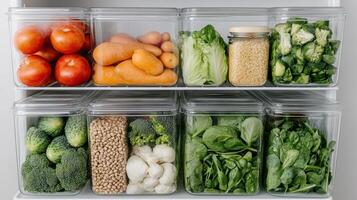 A refrigerator filled with vegetables and other foods photo