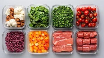 A variety of food in plastic containers photo