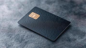 modern credit card with sleek metallic design and textured surface photo