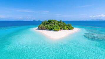 Island in the middle of the ocean photo