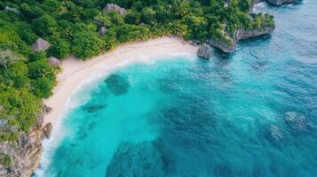 An aerial view of tropical beach in the philippines photo