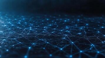 digital network with glowing nodes and interconnected lines creates mesmerizing visual photo