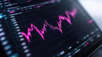 digital interface displaying probability curves and risk analysis in vibrant colors photo