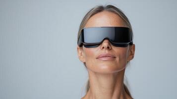 Futuristic wearable headset enhances human experience and connection photo