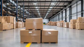 Optimized packaging and storage in logistics hub create efficiency and organization photo