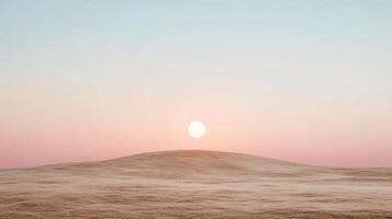 serene landscape featuring soft horizon with rising sun, creating peaceful atmosphere photo