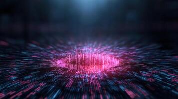 Digital design with vibrant data flow and abstract patterns creates captivating visual photo