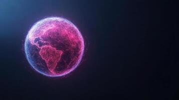 glowing globe representing global connections and technology photo