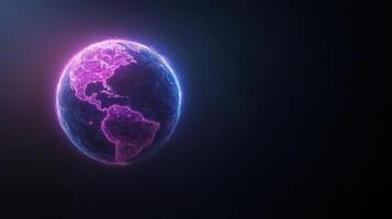glowing globe with vibrant connections symbolizes global finance and technology photo