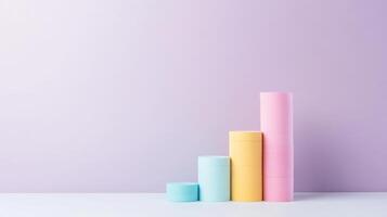 Colorful cylindrical boxes arranged in gradient, symbolizing growth and optimism photo