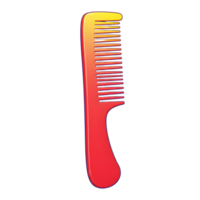 A stylish comb, smoothly transitioning from yellow to red, stands out against a clean white background. Its simple yet captivating design is perfect for everyday use. png