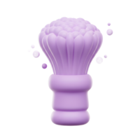A dreamy lavender shaving brush floats, its soft bristles suggesting a gentle lather. Small bubbles dance around, adding a whimsical touch. png