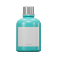 A sleek, teal plastic bottle with a simple, blank label. Clean lines and a minimalist aesthetic create a calming, modern feel. png