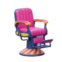 A playful pink barber chair with retro charm The bright colors and unique design create a fun and stylish atmosphere. Perfect for a modern barbershop. png