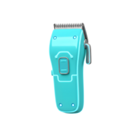 A vibrant aqua hair clipper shines, its modern design highlighted by futuristic accents. Clean lines and a sleek form create a cool, professional look. png