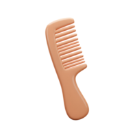 A softly-lit, peach-colored plastic comb floats against a white backdrop. Its simple, minimalist design exudes a calm, clean aesthetic. png