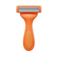 A sleek, orange disposable razor stands ready. Its simple, modern design promises a smooth, effortless shave. Clean lines and vibrant color. png