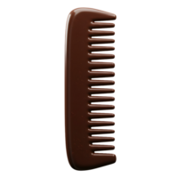 A rich, dark brown comb stands alone against a stark white background. Its smooth, subtly textured surface suggests a luxurious feel. Simple yet striking. png