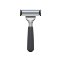 A close-up reveals a sophisticated razor with five sharp blades and a sleek, ergonomic handle. Its modern design promises a smooth, comfortable shave. png