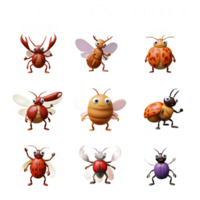 Adorable 3D bugs brighten each month A charming, colorful calendar featuring playful insects in a fun, cartoony style. png