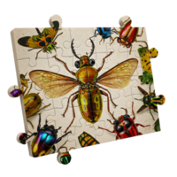 Step into a world of vibrant insects This captivating puzzle features intricately detailed, colorful beetles and other bugs in a vintage style. A beautiful and engaging challenge. png