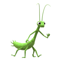 A charming, green stick insect strolls across a white background, its long legs and antennae creating a playful, cartoonish feel. A delightful, simple design. png