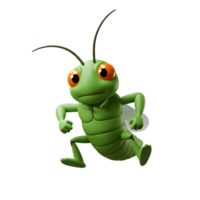 A charming, green grasshopper leaps into view, its orange eyes wide and expressive. A cheerful, cartoon style adds to the fun png
