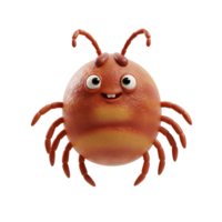 Meet this adorable, round orange bug Its cheerful face and stubby legs create a fun, friendly cartoon vibe. A joyful, playful character. png