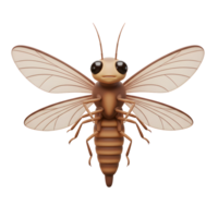 Meet this charming, cartoon insect Its large, expressive eyes and delicate brown wings create a whimsical, friendly feel. A delightful image png