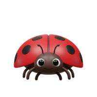 Meet this charming ladybug Its shiny red shell, dotted with black, and cute face create a joyful and friendly mood. A perfect symbol of good luck png