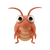 Meet this charming cartoon cockroach Big eyes and a segmented body create a cute, friendly character. Its orange hue and playful pose evoke a sweet and gentle mood. png