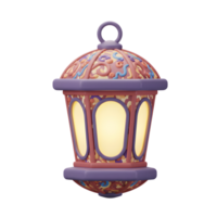 A charming, illuminated Ramadan lantern glows softly, its playful 3D design featuring intricate, colorful patterns. Warm and festive png