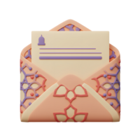 A charming pastel-toned envelope, adorned with intricate floral designs, holds a blank letter. Soft colors and elegant details create a serene and inviting mood. png