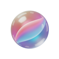 A captivating pastel sphere shimmers, its glossy surface reflecting light. A soft, iridescent swirl adds dreamy depth, creating a mesmerizing effect. png