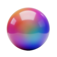 A mesmerizing sphere shimmers with a vibrant rainbow gradient. Its glossy surface reflects light beautifully, creating a captivating, dreamy visual. png