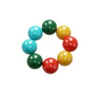 A captivating circle of smooth, colorful beads. Turquoise, green, yellow, and red hues create a joyful, vibrant feel. Perfect as a stylish accessory png