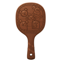 A delightful wooden paddle showcases charming carved animals and a whimsical design. Its rustic charm evokes warmth and nostalgia. png