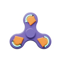 uma vibrante roxa inquietação spinner com brincalhão laranja acentos rotaciona alegremente, criando uma Diversão e noivando visual. a 3d Projeto é brilhante e alegre. png