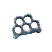 A mesmerizing five-hole abstract form, rendered in a cosmic teal and midnight blue, with a captivating, glistening texture. The smooth curves and vibrant splashes evoke a sense of mystery and wonder. png